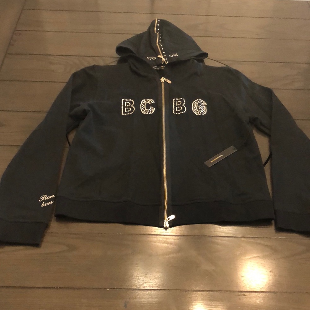 NWT BCBG lightweight zipper hoodie jacket XL